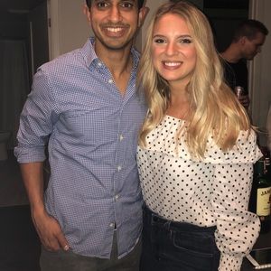 Long sleeve polka dot linen blouse